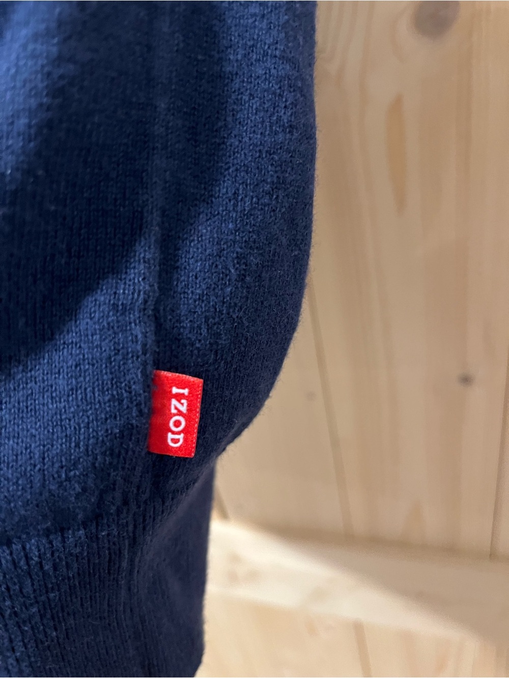Izod Men's Navy V-Neck Sweater Vest - Solid Knit - Picture 2 of 5